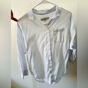 LOFT Light Blue Women's Button-Up Blouse